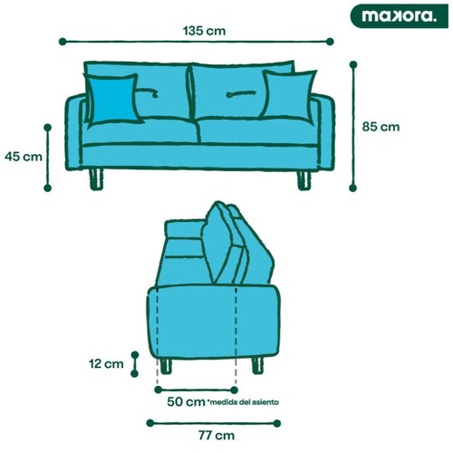 Sofá Love Seat Neroli Morado Makora