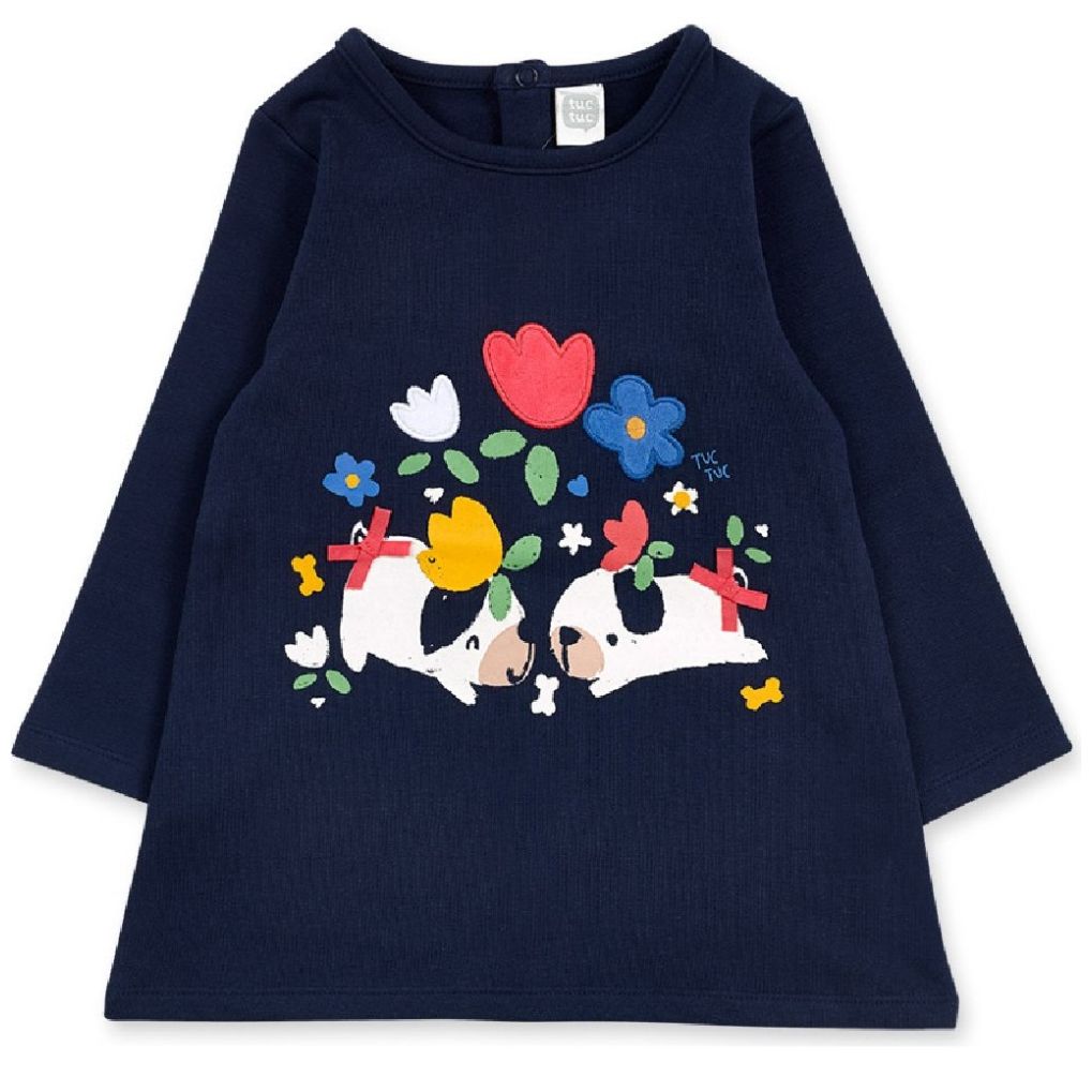 TUC TUC Vestido Felpa Puffin Vestito Bimba In Cotone Con Vita Aderente - 2
