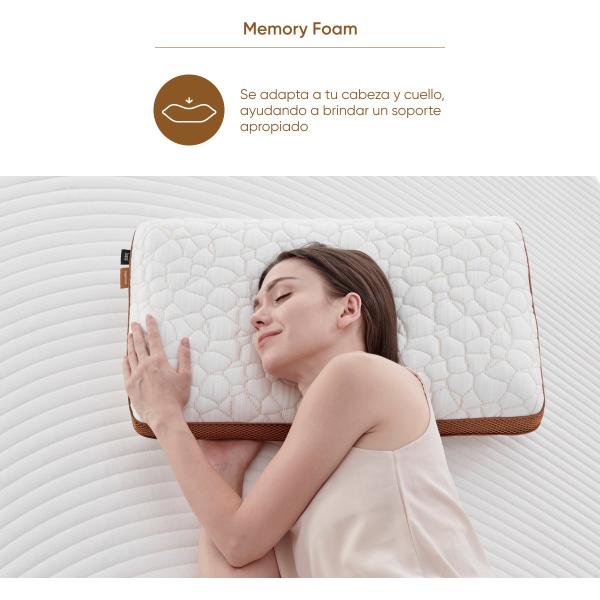 Almohada Luuna Cobre Almohada Cobre Std Luuna Blanca Nooz