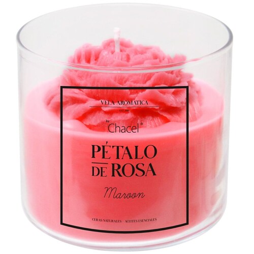 Vela Pétalos Flor Rosa Chacel