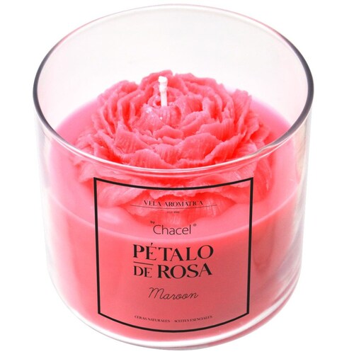 Vela Pétalos Flor Rosa Chacel