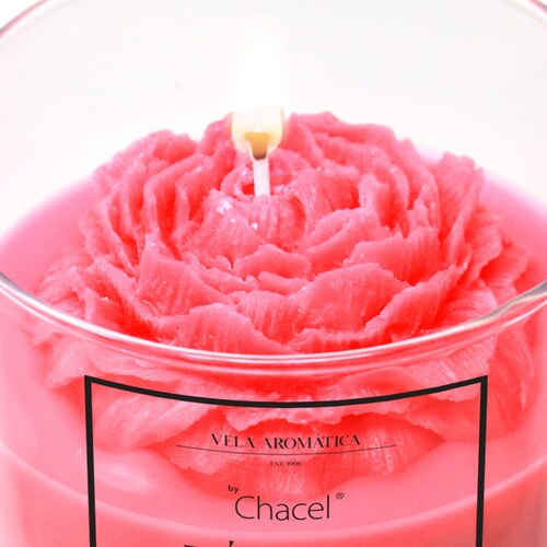 Vela Pétalos Flor Rosa Chacel