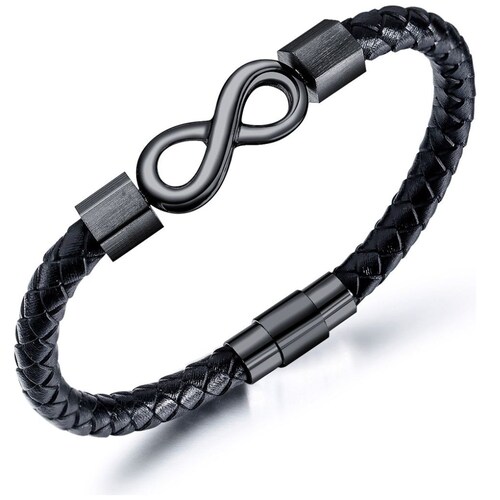 Brazaletes Negro Entrelazado Infinito Lee Cooper para Hombre