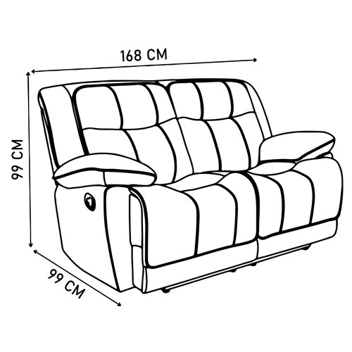 Sala Reclinable 3-2 Leeds Leather Gel Chocolate Lottus