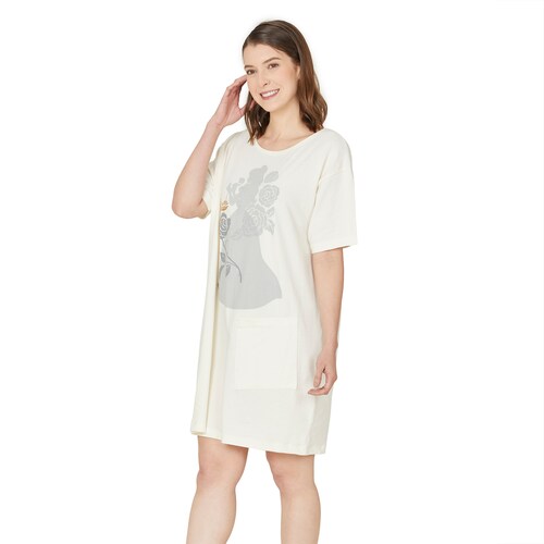 Camisón Pijama Princesas Disney Manga Corta para Mujer