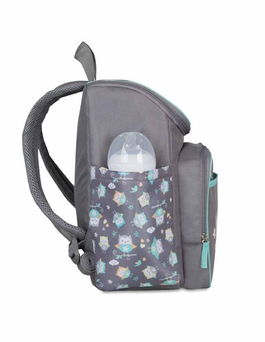 Pañalera Backpack Búhos Aqua Baby Boom