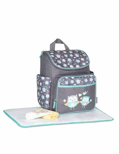 Pañalera Backpack Búhos Aqua Baby Boom