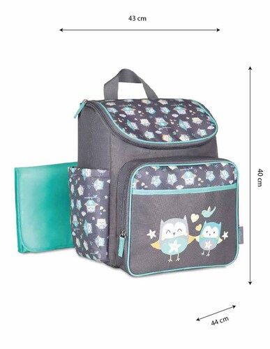 Pañalera Backpack Búhos Aqua Baby Boom