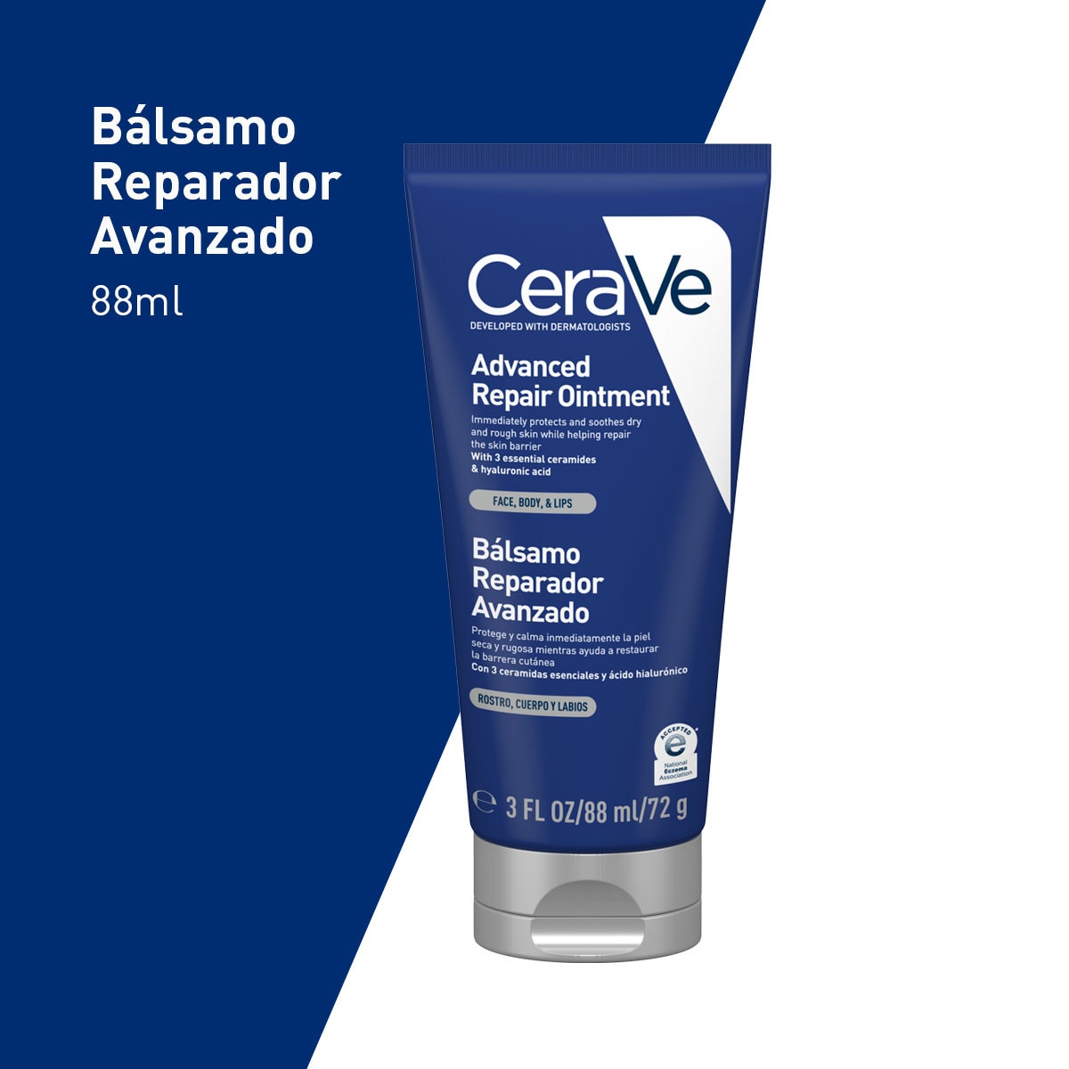 CeraVe Bálsamo Reparador Avanzado Rostro Cuerpo y Labios 88 ml image number 2
