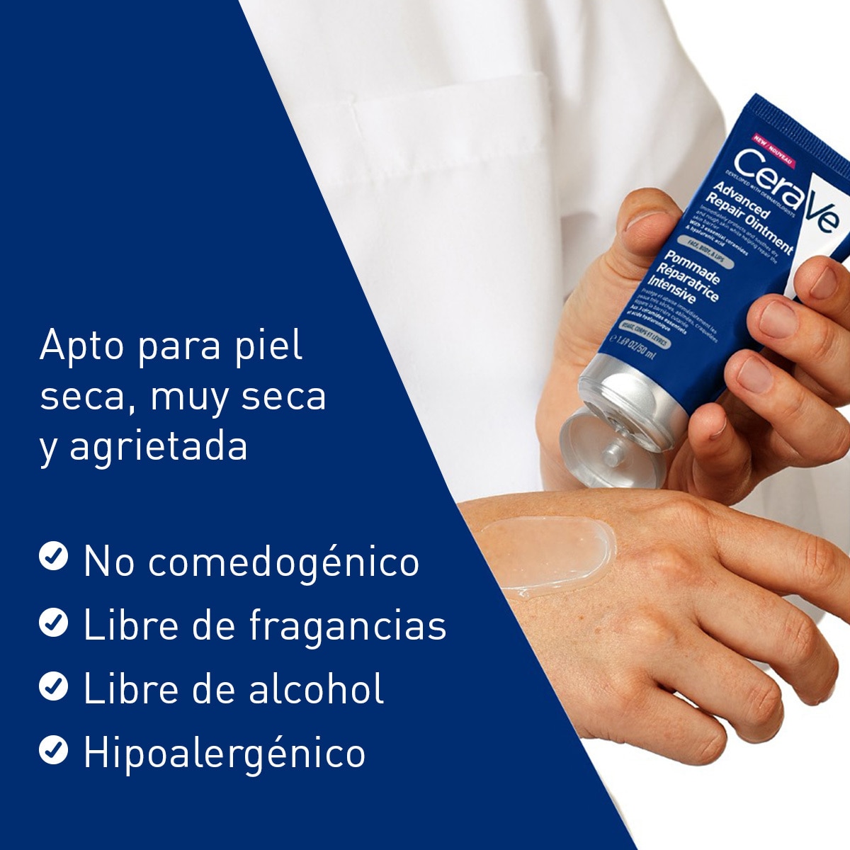 CeraVe Bálsamo Reparador Avanzado Rostro Cuerpo Labios 50 ml image number 3