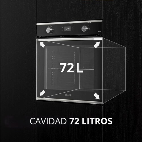 Horno a Gas Slim Line Softtouch con Convección, Grill y Rosticero 60 Cm Delonghi
