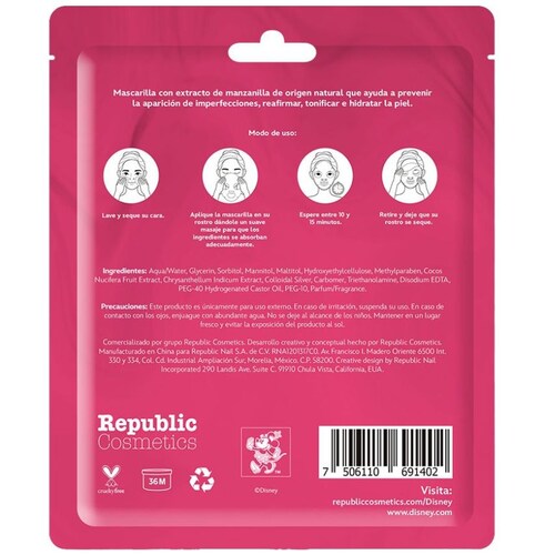 Mascarilla Individual Manzanilla Disney Minnie
