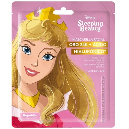 Mascarilla Individual Oro 24 K y Ácido Hialurónico Disney Aurora