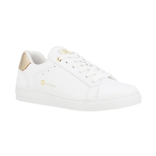 Tenis Casual Estampado Liso, Talón Color Dorado G By Guess