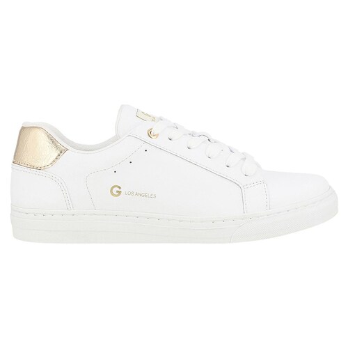 Tenis Casual Estampado Liso, Talón Color Dorado G By Guess