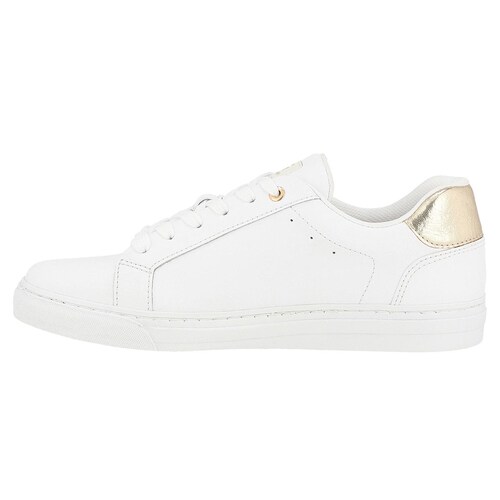 Tenis Casual Estampado Liso, Talón Color Dorado G By Guess