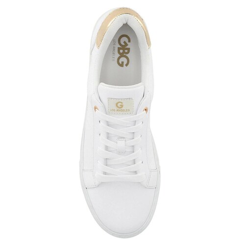 Tenis Casual Estampado Liso, Talón Color Dorado G By Guess