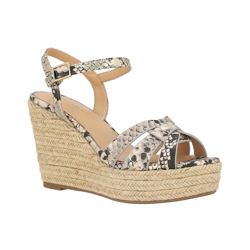 Sandalia Cuña Westies Animal Print y Ajuste Hebilla para Mujer