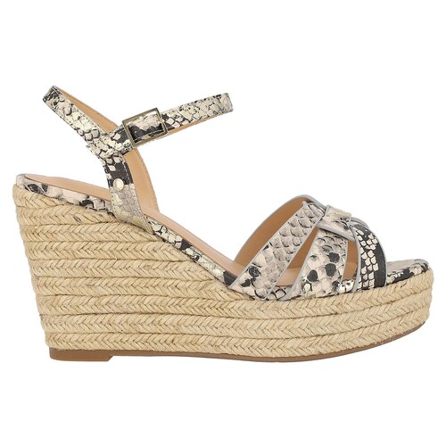 Sandalia Cuña Westies Animal Print y Ajuste Hebilla para Mujer
