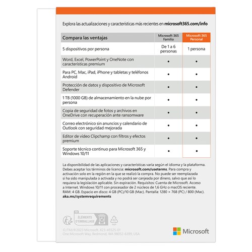 Microsoft 365 Personal (12 Meses) 1 Usuario