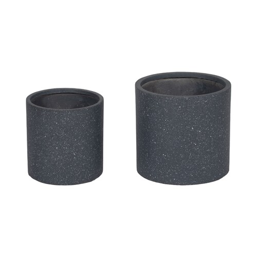 Set 2Pz Macetas Resina 38Cm Gris Sagebrook