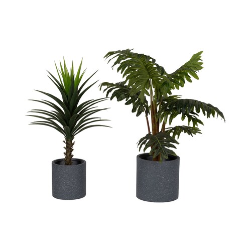 Set 2Pz Macetas Resina 38Cm Gris Sagebrook