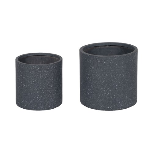 Set 2Pz Macetas Resina 38Cm Gris Sagebrook