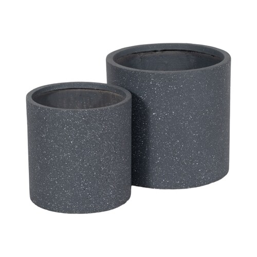 Set 2Pz Macetas Resina 38Cm Gris Sagebrook