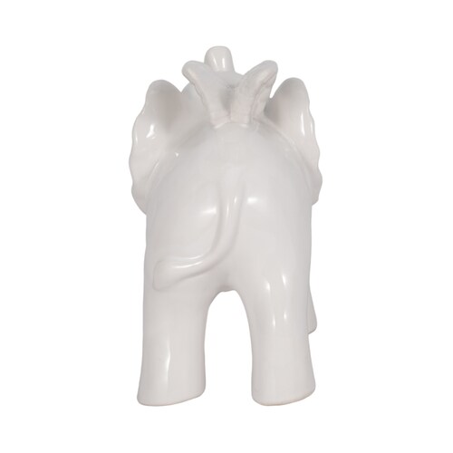 Elefante Angel Cerámica 15 Cm Blanco Sagebrook