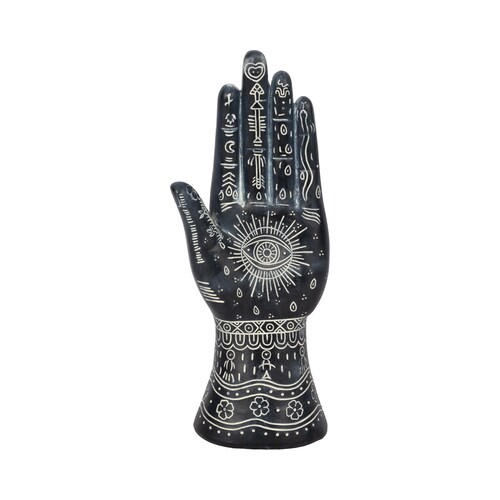 Mano Tatuaje Resina 25 Cm Negro Sagebrook