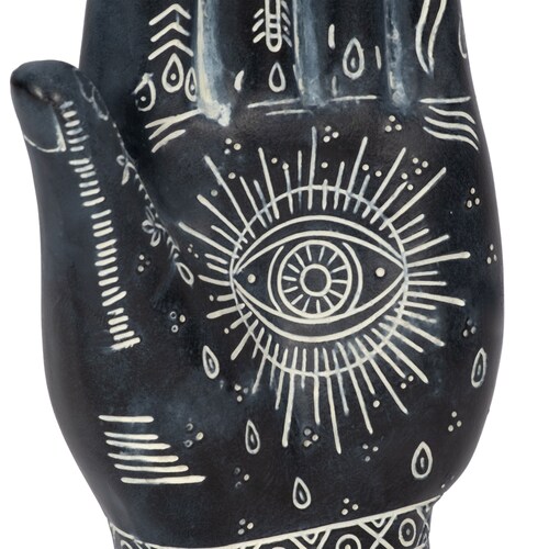 Mano Tatuaje Resina 25 Cm Negro Sagebrook