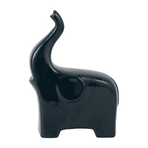 Elefante Trompa Arriba Cerámica 20 Cm Azul Sagebrook