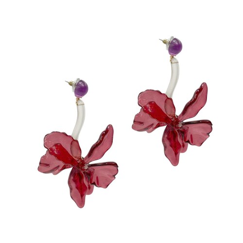 Aretes Acrílico Flor 3D Aktuales