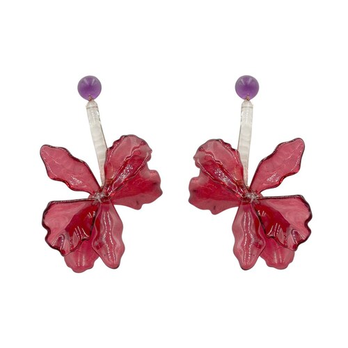 Aretes Acrílico Flor 3D Aktuales