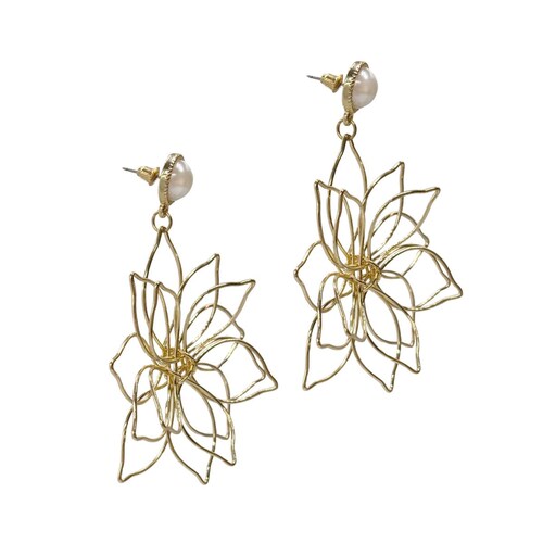 Aretes Flor Silueta 3D Aktuales