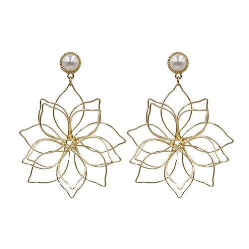 Aretes Flor Silueta 3D Aktuales