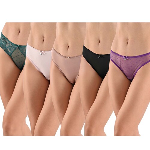 Set 5 Tangas Rachel Roy Transparencias para Mujer