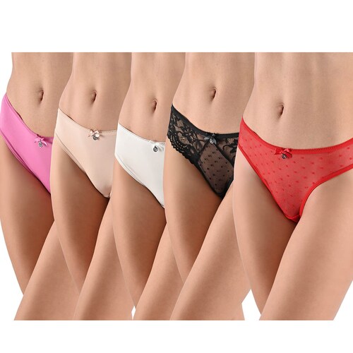 Set 5 Tangas Rachel Roy Transparencias para Mujer