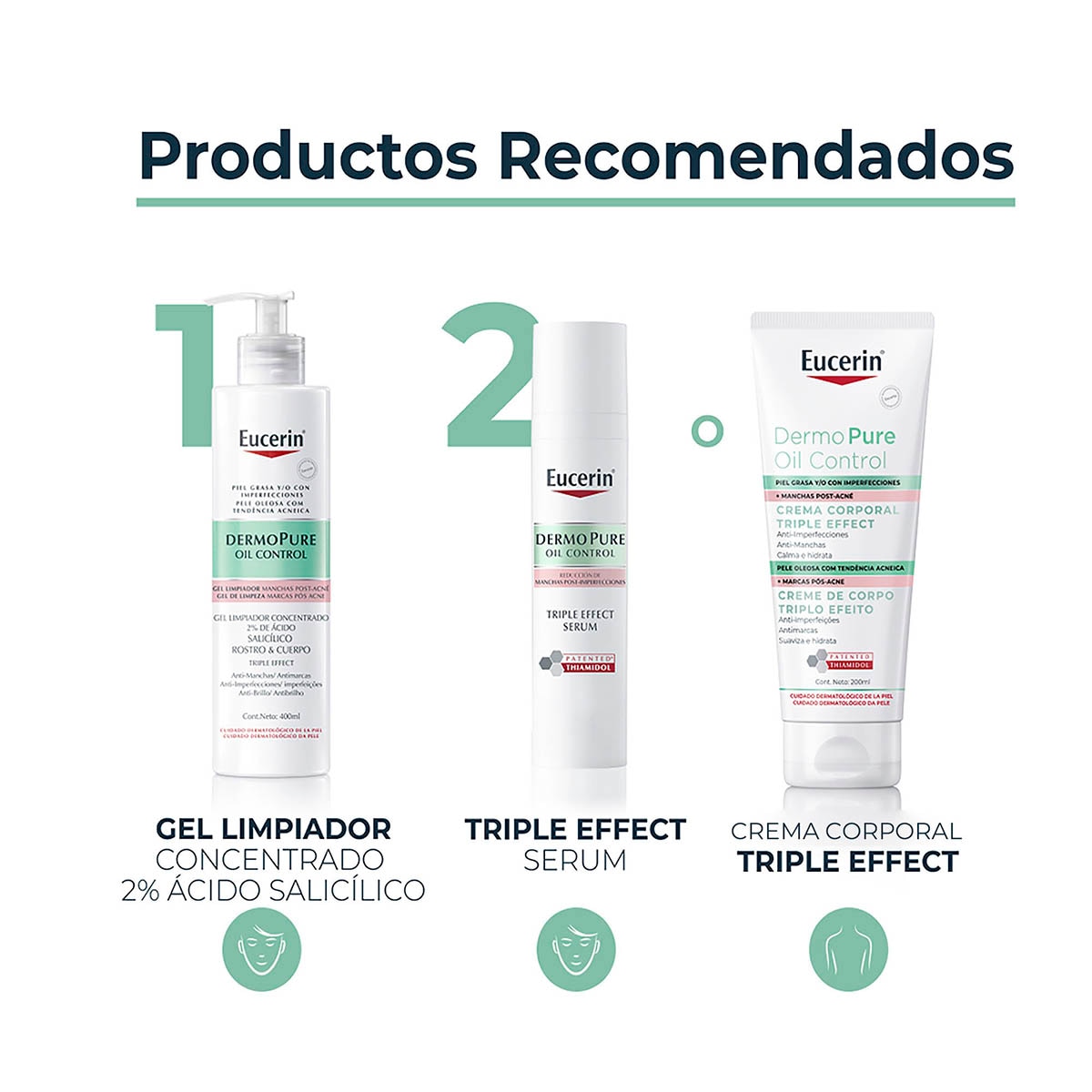 Eucerin Gel Limpiador 3effect Dermopure Anti Manchas para Piel Grasa de 400 ml image number 6