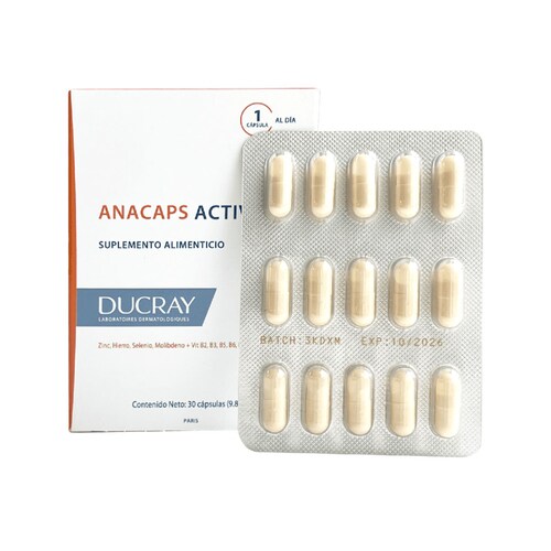 Ducray Anacaps Activ+ Suplemento Alimenticio Anticaída 30Cápsulas
