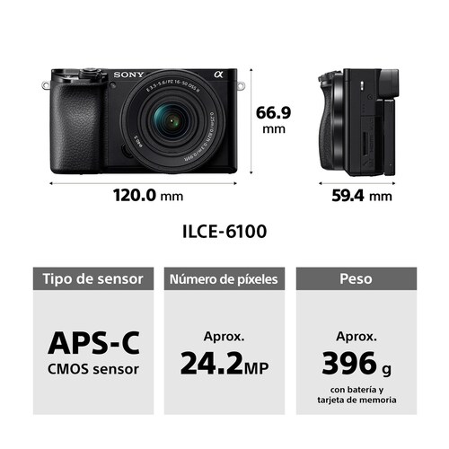 Cámara Sony Ilce-6100K