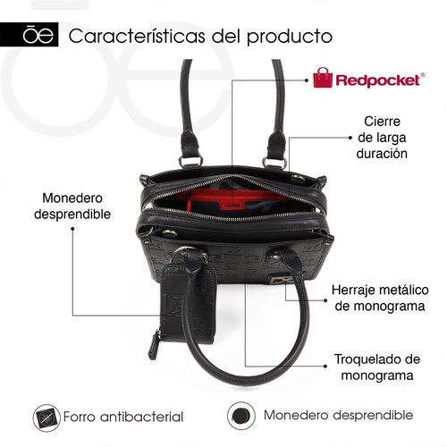Bolso Satchel Cloe Negro para Mujer