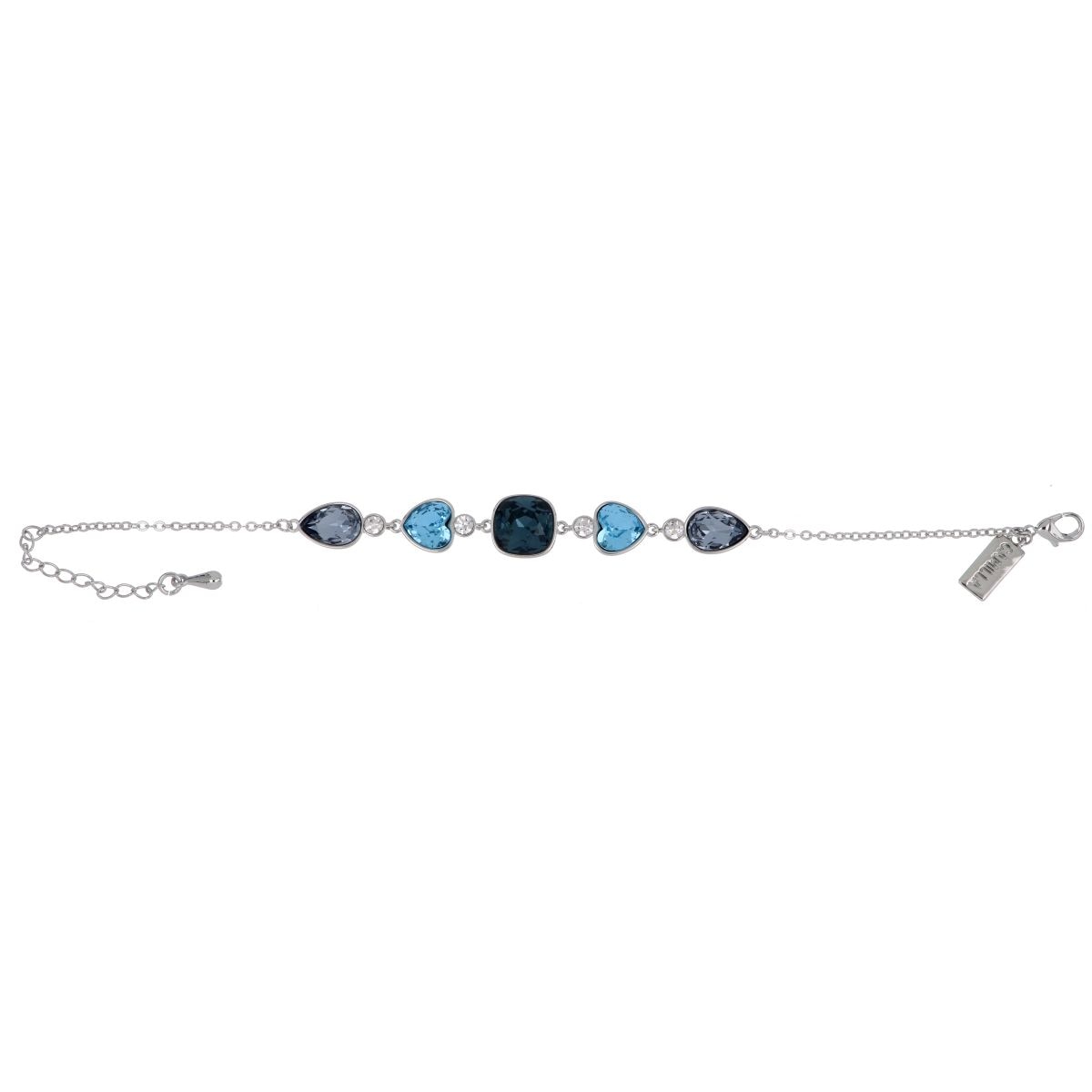 Pulsera Cadena Piedra Zafiro Claro Aquamarina y Azul Índigo Camilla