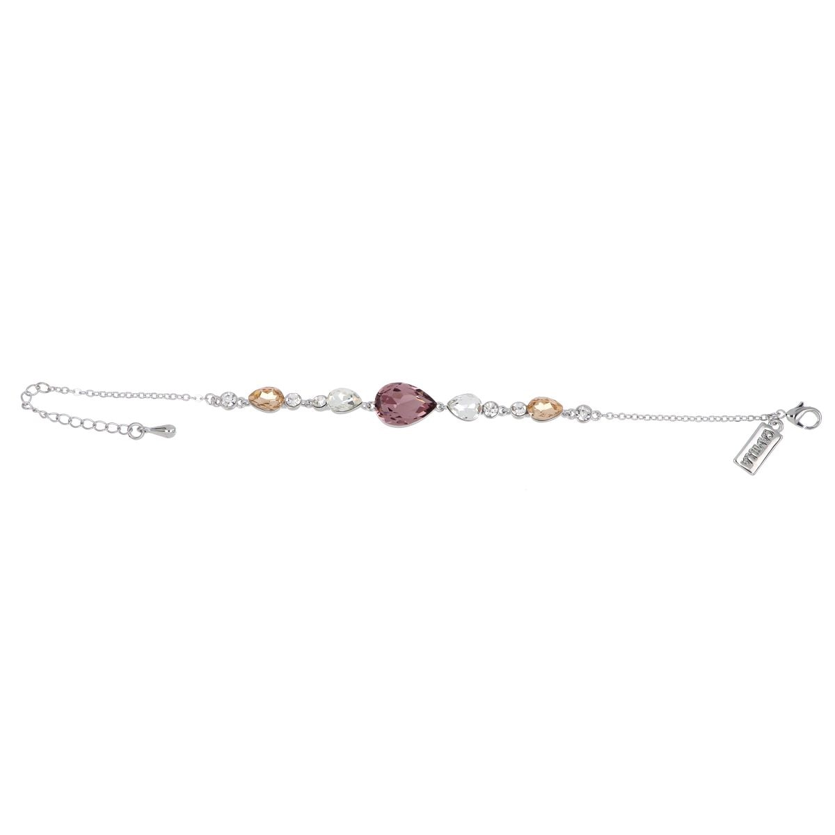 Pulsera Cadena Piedra Light Amatista y Durazno Claro Camilla