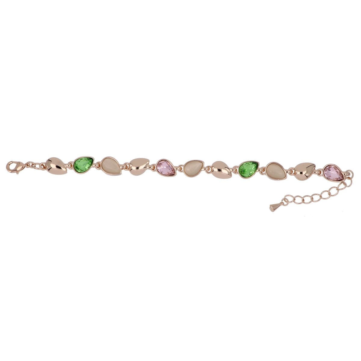 Pulsera Cadena Piedra Peridot y Light Rose Camilla