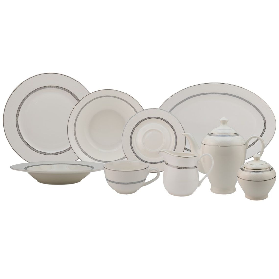 Vajilla Porcelana de 47 Pzas con Relieve Kaiser