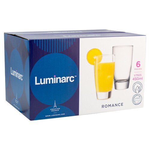 Juego de 6 Vasos 450 Ml Romance Luminarc