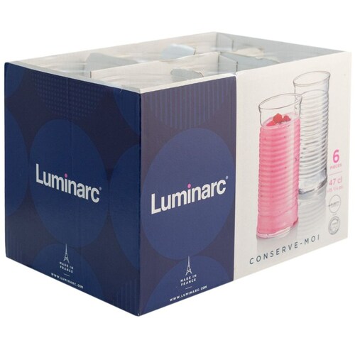 Juego de 6 Vasos Conserve Moi 470 Ml Luminarc