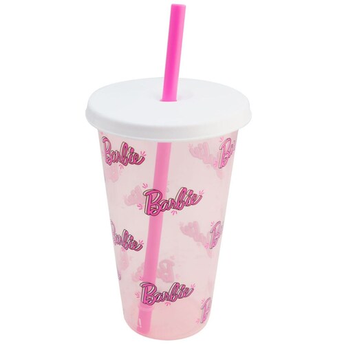 Vaso con Tapa Y Popote Barbie 739 Ml Fun Kids