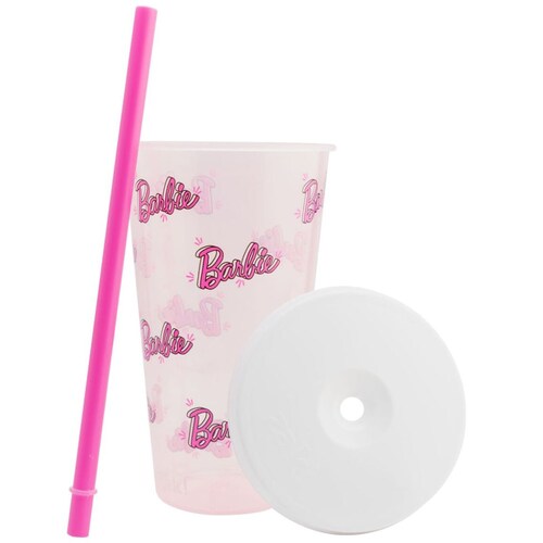 Vaso con Tapa Y Popote Barbie 739 Ml Fun Kids